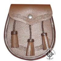 Brown Leather Sporran with Tassles