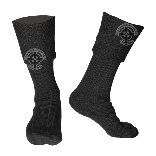 Scottish Black Kilt Hose Socks For Men 